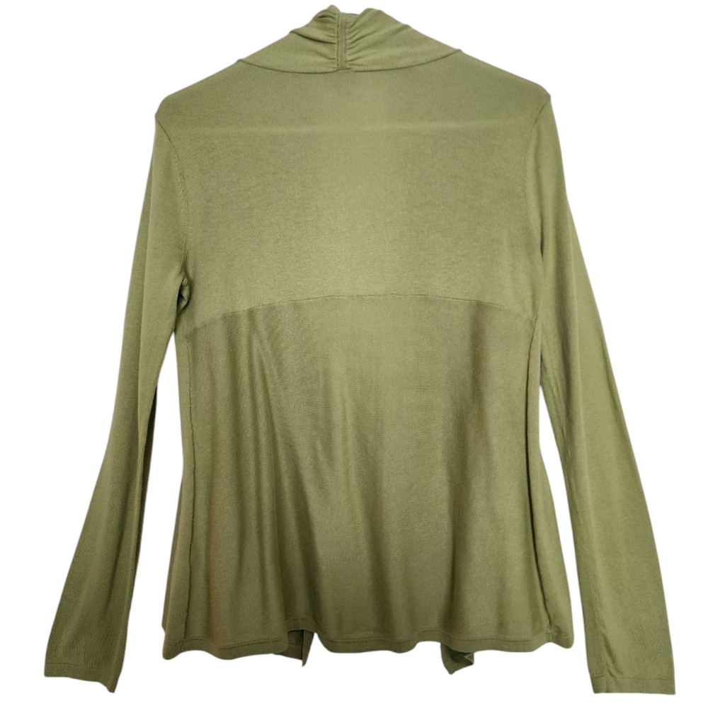 J.Jill Silk Cotton Blend Green Open Front Cardigan Sweater SZ X-Small - Picture 2 of 6